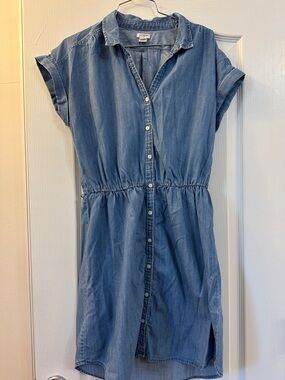 J. Crew Factory Light Blue Denim Shirt Dress
